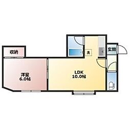 コンフォートK152 1LDKの間取図画像