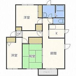 オークヒルコートE 3LDKの間取図画像