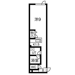 エル・ベスト1 1Kの間取図画像