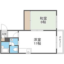 グレイス澄川 1LDKの間取図画像