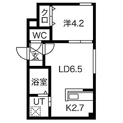 サクラブール澄川 1LDKの間取図画像