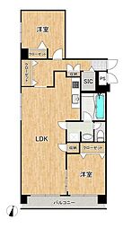 皐月マンション那の川 2LDKの間取図画像