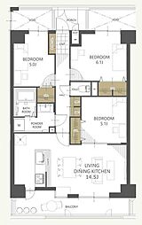 いずみハイツ二日市 3LDKの間取図画像