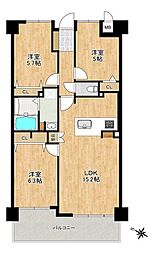 アーサー大橋エクシオ2 3LDKの間取図画像