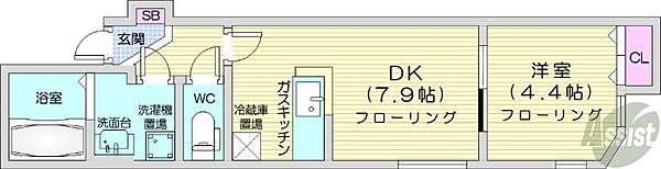 プレシャス北8条 ｜北海道札幌市東区北八条東5丁目(賃貸アパート1DK・3階・26.00㎡)の写真 その2