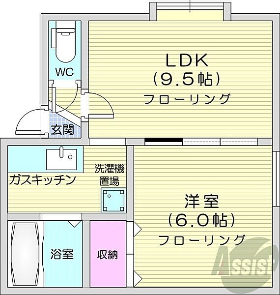 ハイツグレースモア1 ｜北海道札幌市東区北二十二条東23丁目(賃貸アパート1LDK・2階・31.35㎡)の写真 その2