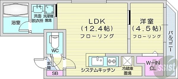 北海道札幌市豊平区中の島一条6丁目(賃貸マンション1LDK・2階・38.71㎡)の写真 その2