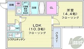 北海道札幌市中央区南四条西15丁目3-12（賃貸マンション1LDK・2階・34.30㎡） その2
