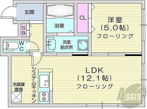 北海道札幌市東区北十八条東17丁目(賃貸マンション1LDK・2階・38.30㎡)の写真 その2