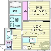 北海道札幌市中央区南六条西21丁目（賃貸アパート1LDK・2階・33.97㎡） その2