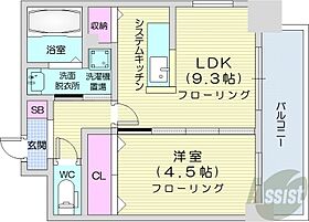 北海道札幌市中央区北五条西15丁目（賃貸マンション1LDK・9階・34.31㎡） その2