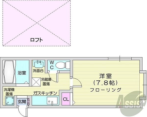 北海道札幌市東区北四十一条東2丁目(賃貸アパート1K・1階・24.42㎡)の写真 その2