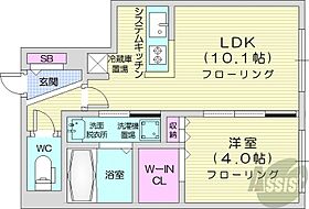 北海道札幌市西区琴似一条5丁目（賃貸マンション1LDK・4階・34.81㎡） その2