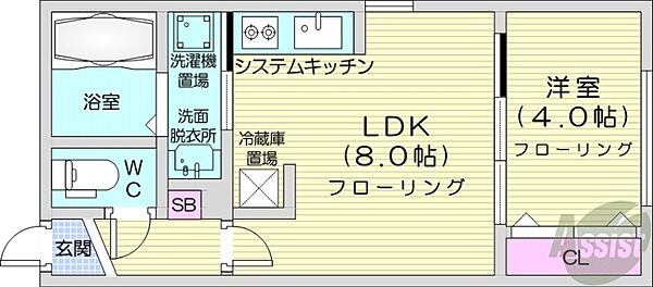 北海道札幌市中央区南二条東5丁目(賃貸マンション1LDK・3階・27.65㎡)の写真 その2