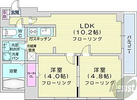 北海道札幌市北区北二十一条西7丁目2-28（賃貸マンション2LDK・4階・43.77㎡） その2