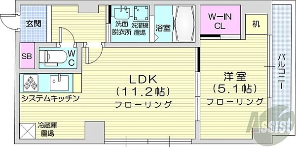 北海道札幌市中央区南一条西10丁目(賃貸マンション1LDK・5階・40.48㎡)の写真 その2