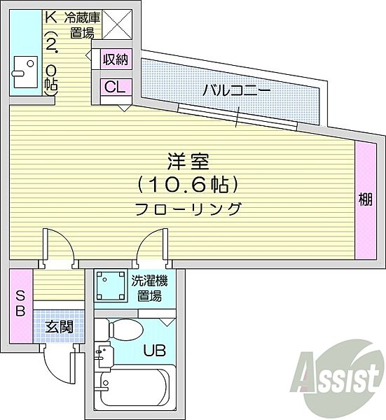 北海道札幌市中央区北五条西28丁目(賃貸マンション1K・3階・25.90㎡)の写真 その2