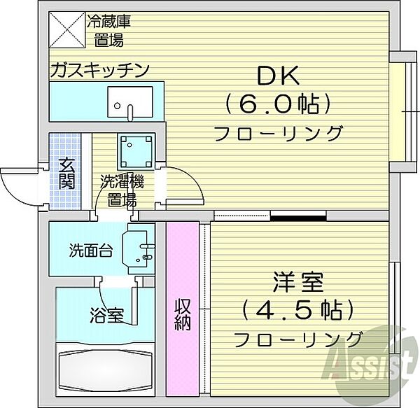 ハートランド光星 ｜北海道札幌市東区北十一条東5丁目(賃貸マンション1DK・2階・28.00㎡)の写真 その2