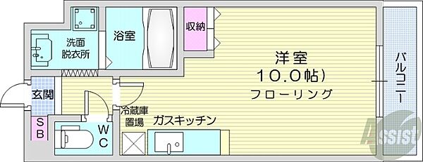 北海道札幌市東区北二十六条東10丁目(賃貸マンション1R・5階・25.51㎡)の写真 その2