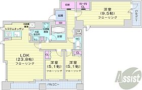 北海道札幌市中央区南二条西9丁目（賃貸マンション3LDK・2階・98.33㎡） その2