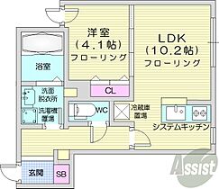 北海道札幌市中央区大通西14丁目（賃貸マンション1LDK・1階・38.05㎡） その2