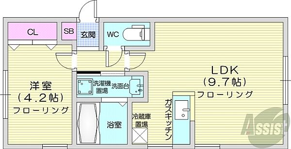 Mont d’ Or(モンドール) ｜北海道札幌市北区北三十一条西4丁目(賃貸マンション1LDK・4階・32.76㎡)の写真 その2