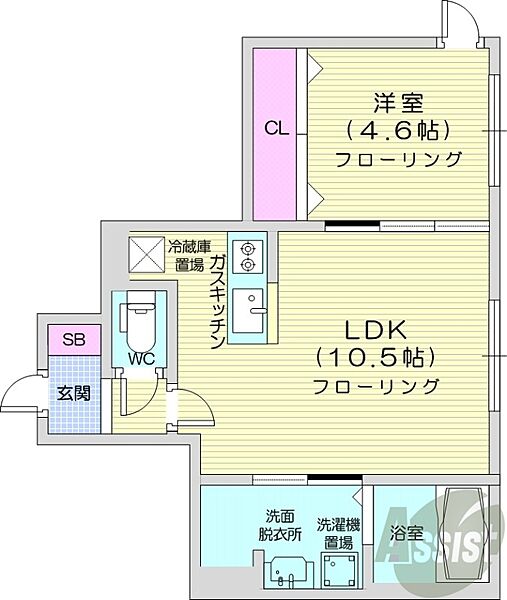 北海道札幌市中央区北二条東8丁目(賃貸マンション1LDK・1階・36.20㎡)の写真 その2