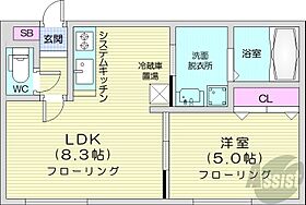 北海道札幌市白石区菊水九条2丁目（賃貸マンション1LDK・2階・32.25㎡） その2