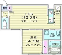 北海道札幌市中央区北三条東7丁目（賃貸マンション1LDK・4階・37.46㎡） その2