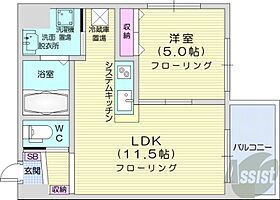 北海道札幌市中央区北一条西20丁目（賃貸マンション1LDK・4階・36.90㎡） その2