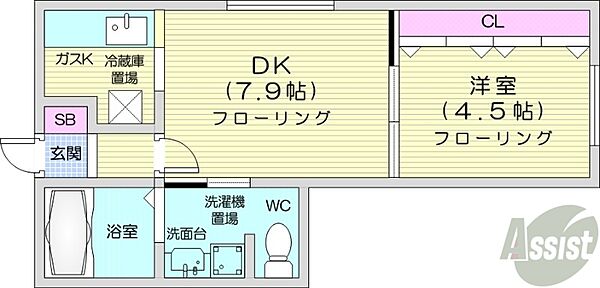 北海道札幌市中央区南六条西13丁目(賃貸マンション1DK・3階・29.93㎡)の写真 その2