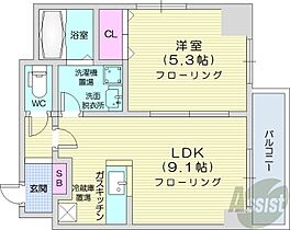 北海道札幌市中央区南八条西14丁目（賃貸マンション1LDK・5階・33.92㎡） その2