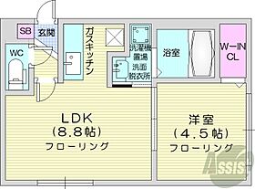 北海道札幌市中央区南六条西24丁目（賃貸マンション1LDK・3階・30.96㎡） その2