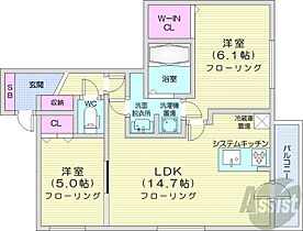 北海道札幌市中央区南六条西15丁目1-13（賃貸マンション2LDK・3階・55.69㎡） その2