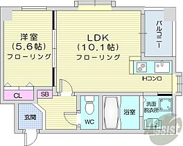 北海道札幌市中央区南三条西8丁目（賃貸マンション1LDK・6階・36.34㎡） その2