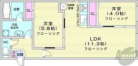 北海道札幌市中央区北一条西23丁目（賃貸マンション2LDK・3階・52.68㎡） その2