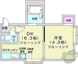 北海道札幌市中央区南十二条西8丁目（賃貸アパート1DK・1階・20.97㎡） その2