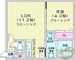 北海道札幌市中央区南二十条西8丁目（賃貸マンション1LDK・1階・33.86㎡） その2