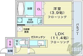 palazzo7/8  ｜ 北海道札幌市北区北七条西8丁目（賃貸マンション1DK・3階・29.45㎡） その2