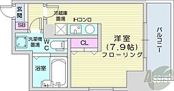 アストリア北大前 4階ワンルームの間取り