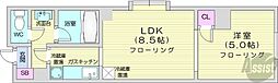 札幌市営南北線 中島公園駅 徒歩12分の賃貸マンション 5階1LDKの間取り