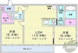 間取図画像 2LDK