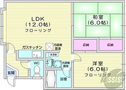 コーポ50 2LDKの間取図画像