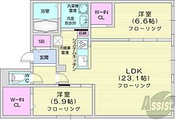 間取図画像 2LDK