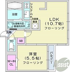 LIEN　N9 4階1LDKの間取り