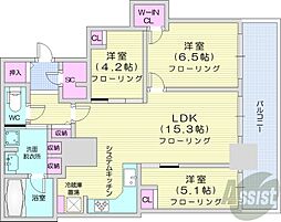 ザ・札幌タワーズイーストタワー 3LDKの間取図画像