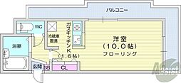 レノンテラーザ6-3 1Kの間取図画像