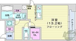 プライムメゾン大通公園 ワンルームの間取図画像