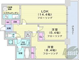 D'グラフォート札幌ステーションタワー 2LDKの間取図画像