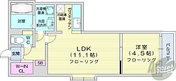 さくらハイツ2 1LDKの間取図画像